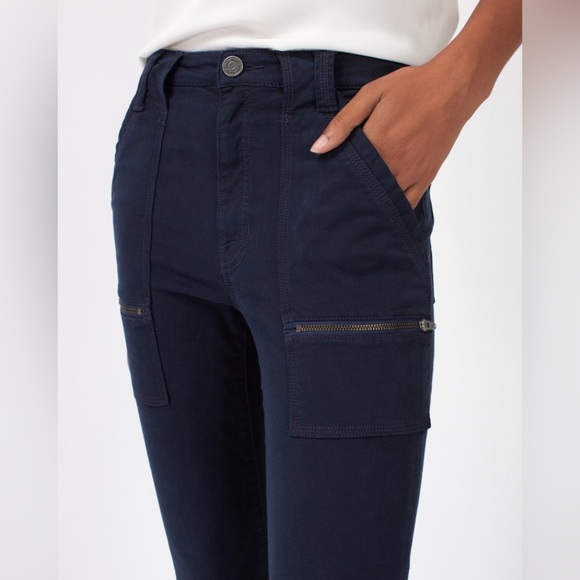Joie Park Skinny Pants Women’s 27 Navy Blue Back Flap Pockets Zippers Ankle XS S - Picture 4 of 10